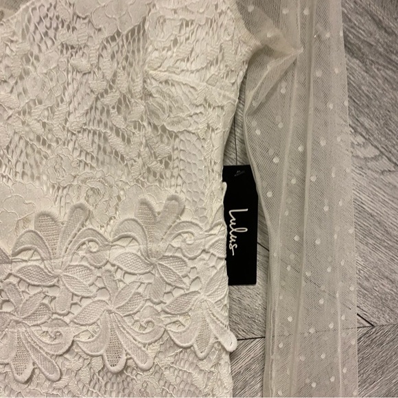 Lulu’s  | Lacey Lane White Lace Long Sleeve Dress Size XS NEW - Picture 5 of 12